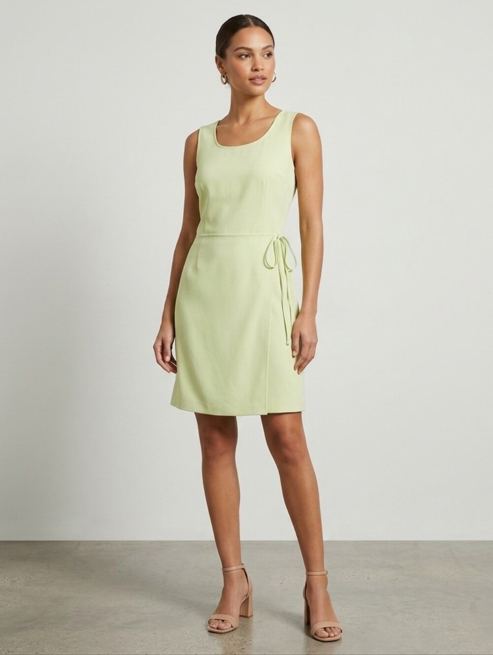 Ann Taylor | Vintage 100% Silk Green Pastel Wrap Skort Mini Dress Quiet Luxury 6